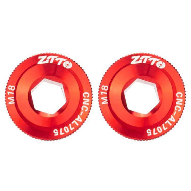 ZTTO Aluminum Crank Cover Screws For Mountain Bike M18 Black - red anodized aluminum M18 crank cover screws, CNC-cut, corrosion-resistant replacement
