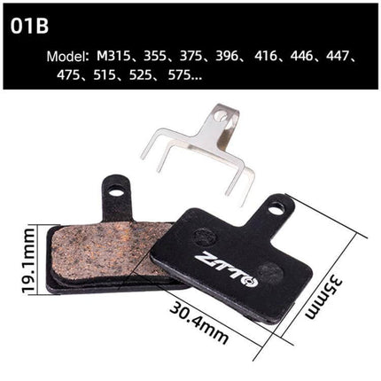 ZTTO Bicycle Disc Braking Pads For Mountain Bike Everyday Use — copper fiber resin pads with steel backing, 30.4x19.1x3.5mm, quiet reliable braking