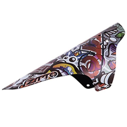 ZTTO Bicycle Mudguards, Durable PP Fenders for Mountain and Road Bikes - colorful graffiti-style front mudguard protecting bike and rider from mud