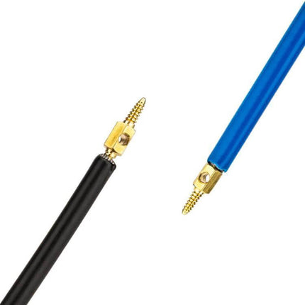ZTTO Mountain Road Bicycle Brake Shifter Line Fittings, 2 Pack copper cable end fittings on blue and black brake shift housing, 2-pack repair parts