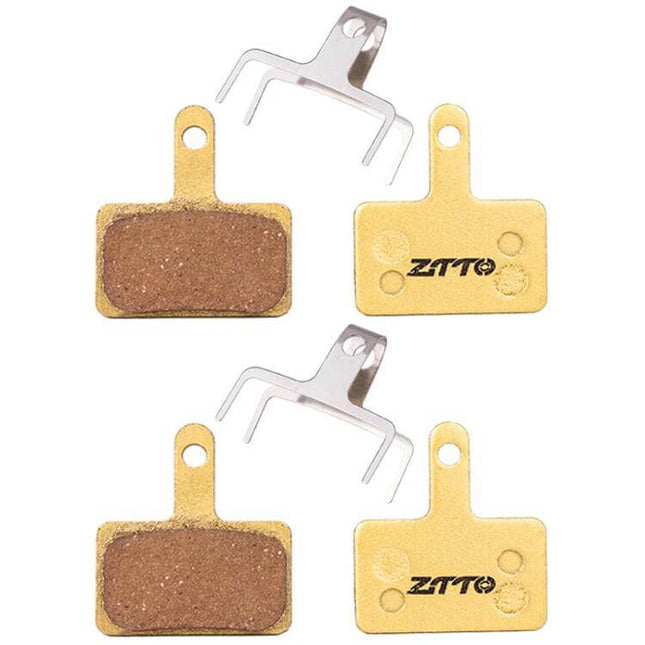 ZTTO Mountain Bike Brake Pads Full Metal Copper Base - set of four brake pads with copper bases and springs for trail and urban riding