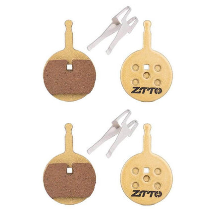 ZTTO Mountain Bike Brake Pads Full Metal Copper Base - pair of round copper-backed brake pads with spring clips for mountain and town trails