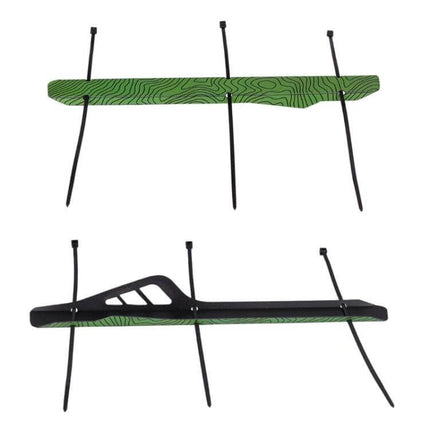 ZTTO Mountain Bike Chain Guard 2-Pack For Road And Mountain - green topographic PP chainstay protector with zip-tie mounts