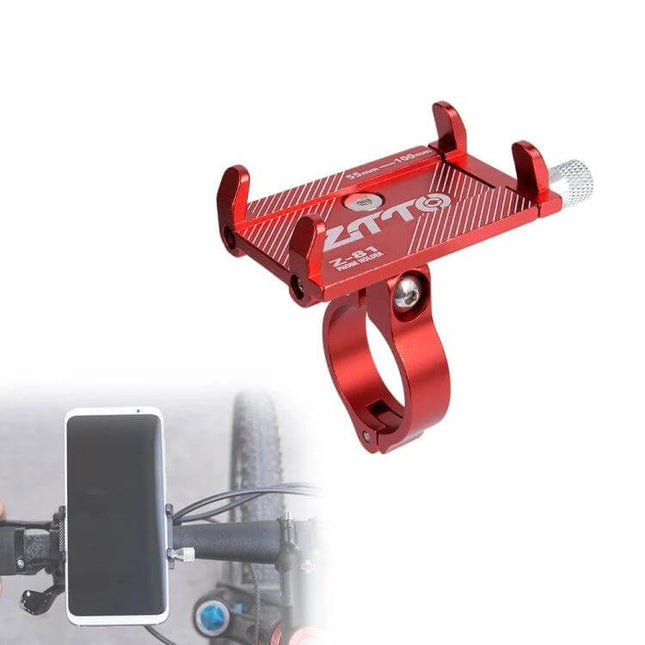 ZTTO Mountain Bike Phone Holder Adjustable 50 To 100mm red aluminum alloy handlebar mount for cycling navigation and phone access