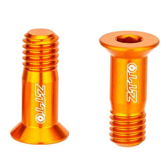 ZTTO Rear Derailleur Guide Wheel Screws 2-Pack For Road And Mountain Bikes - orange anodized M5 x14.23mm aluminum alloy replacement screws