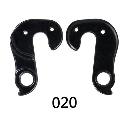 ZTTO Alloy Rear Derailleur Tail Hook for Mountain Bikes shown as a compact black alloy replacement hook pair (model 020) for MTB derailleur protection
