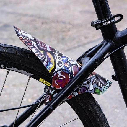 ZTTO Bicycle Mudguards, Durable PP Fenders for Mountain and Road Bikes — colorful rear bike mudguard protecting tire and frame from mud spray