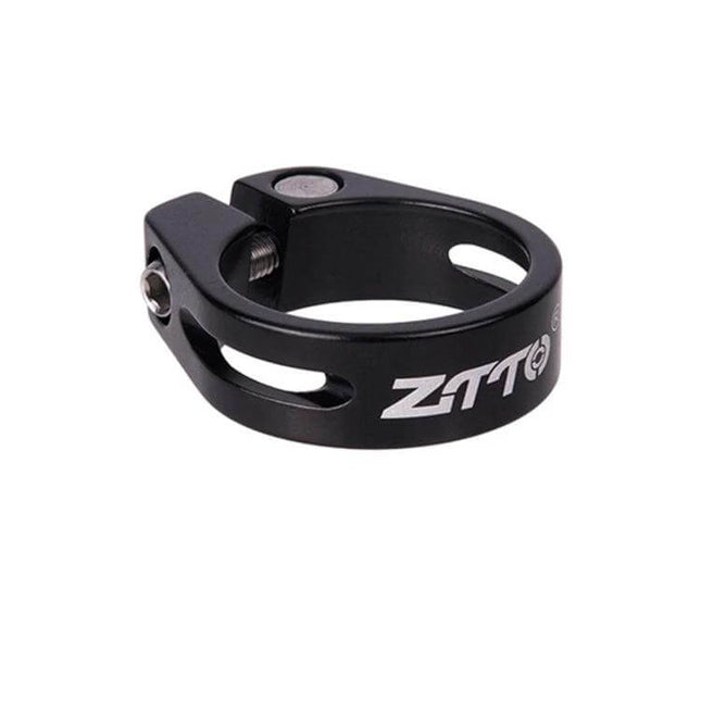 ZTTO Seatpost Clamp 34.9mm Aluminium Alloy for MTB and Road Bikes - black hollow aluminum quick-release seatpost clamp