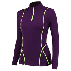 Women's Plus Size Velvet Long-Sleeved Activewear Purple S