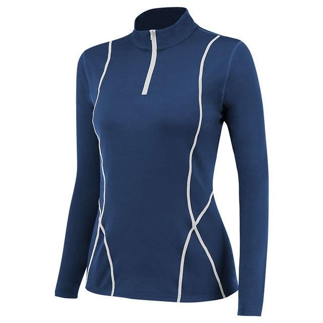 Women's Plus Size Velvet Long-Sleeved Activewear Sea Blue S