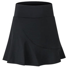 High-Waisted Quick-Dry Athletic Skirt with Built-In Mini-Socks for Women Black S