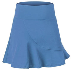 High-Waisted Quick-Dry Athletic Skirt with Built-In Mini-Socks for Women Gray Blue S