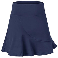 High-Waisted Quick-Dry Athletic Skirt with Built-In Mini-Socks for Women Navy Blue L