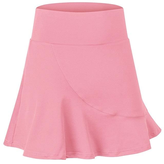 High-Waisted Quick-Dry Athletic Skirt with Built-In Mini-Socks for Women Petal Pink S