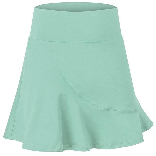 High-Waisted Quick-Dry Athletic Skirt with Built-In Mini-Socks for Women Mint Green S