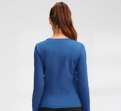 Velvet-Lined Stretch Quick-Dry Long-Sleeve Athletic Top for Women - Fall & Winter Edition