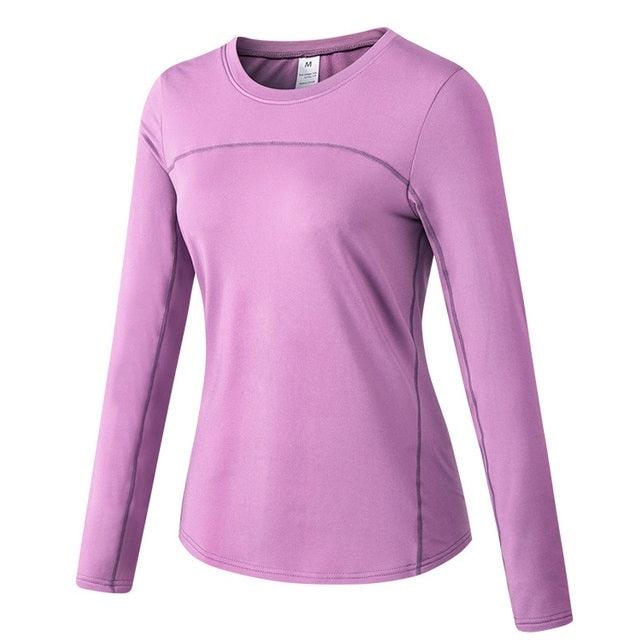 Velvet-Lined Stretch Quick-Dry Long-Sleeve Athletic Top for Women - Fall & Winter Edition