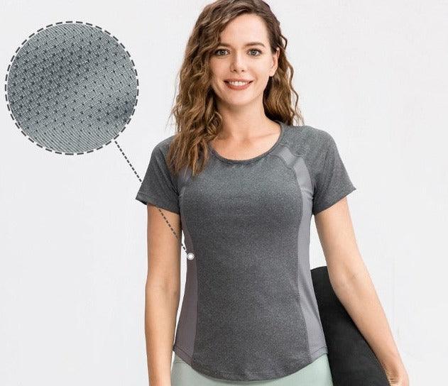 Form-Fitting Short Sleeve Sports Tee for Women