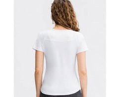 Form-Fitting Short Sleeve Sports Tee for Women