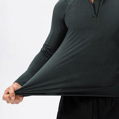 Men's Slim Fit Long-Sleeve Sports Half-Zip for Autumn and Winter