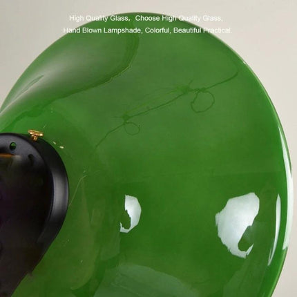 Vintage Emerald Glass Pendant Light for Home Dining Areas with hand-crafted wavy lace glass shade and E27 holder