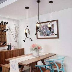 Nordic Minimalist Black Metal Pendant Lamp with E27 LED Bulb for Stylish Home and Restaurant Illumination