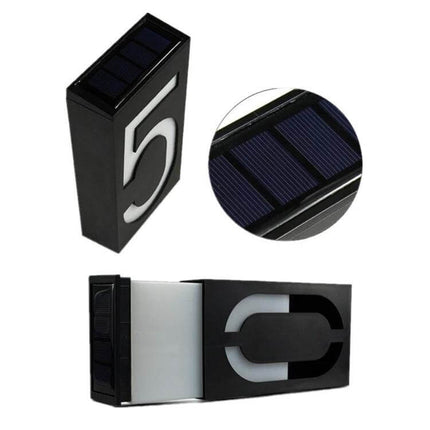 Solar Door Plate Light For House Numbers Outdoor Night Use - compact weatherproof 69 LED solar house number plate with built-in solar panel