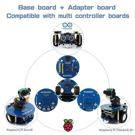 Waveshare AlphaBot2 Robot Kit for Arduino Building Projects - blue base board with adapter and multi-controller compatibility (Arduino, Raspberry Pi)