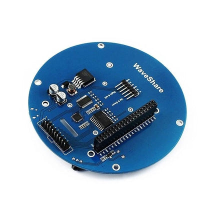 Waveshare AlphaBot2 Robot Building Kit for Raspberry Pi Projects - blue circular controller board for line tracking and obstacle avoidance