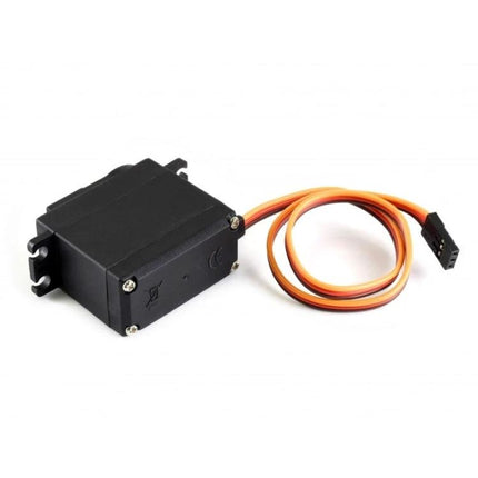 Waveshare MG996R Metal Gear Servo for Robotic Projects - black metal gear servo with orange signal cable, high-torque robotic actuator
