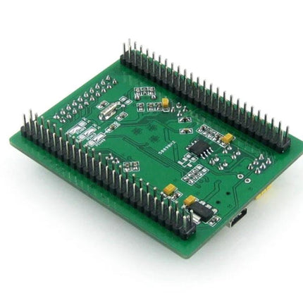Waveshare Core405R Microcontroller Development Board top-down view showing STM32F405RGT6 breakout, dual pin headers and debug USB connector