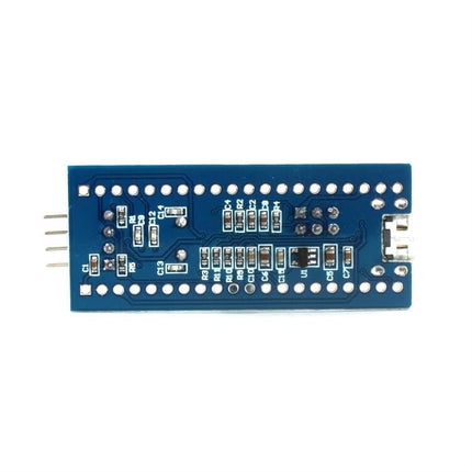 STM32 Development Board for Beginner Electronics Projects showing STM32F103C8T6 module with headers and USB connector for hands-on learning