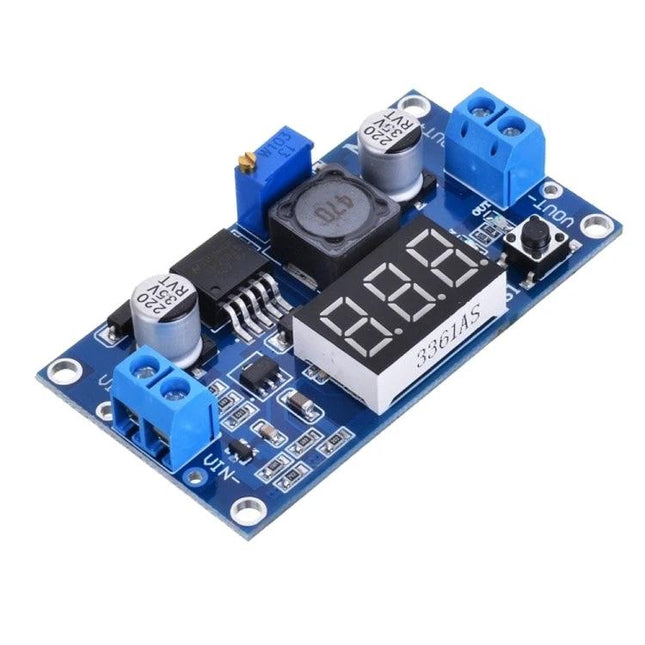 LM2596 Adjustable Step-Down Voltage Regulator with Voltmeter Display compact DC-DC module with digital voltmeter and adjustable output