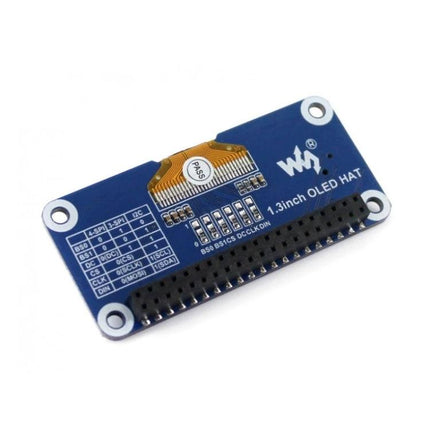 Waveshare 1.3 Inch OLED Display Hat for Raspberry Pi Projects compact 128x64 OLED HAT with joystick and GPIO header