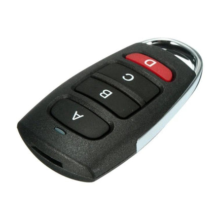 Universal 433MHz Wireless Remote Control for Garage Doors - black 4-button duplicator key fob for garage, gate and home access