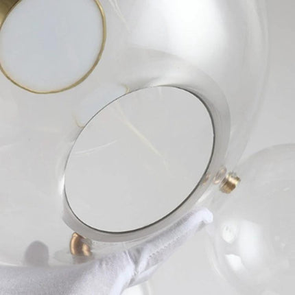 Stylish Glass Ball Chandelier for Everyday Home Lighting — close-up of clear glass globe shade and metal fittings for subtle home illumination