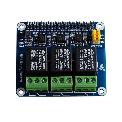 Waveshare Relay Board for Raspberry Pi Home Device Control - 3-channel relay add-on for controlling lights and appliances