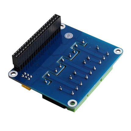 Waveshare Relay Board for Raspberry Pi Home Device Control - top view of blue relay PCB with 40-pin header