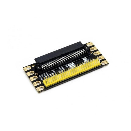 Waveshare Expansion Board for Micro:bit I/O Connections - black breakout board showing gold pin headers for easy sensor and LED prototyping