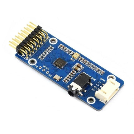 Waveshare Stereo Audio Module for Music Playback and Recording - WM8960 board with 3.5mm jack, speaker connector, and header pins