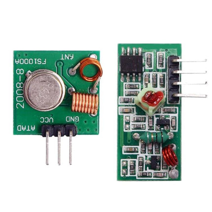 433MHz Wireless Transmitter and Receiver Kit for Remote Controls green PCB transmitter and receiver modules for Arduino and DIY remote projects