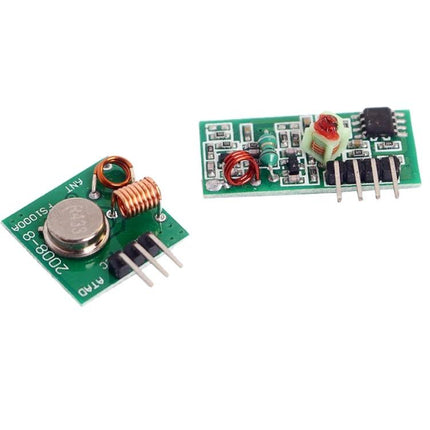 433MHz Wireless Transmitter and Receiver Kit for Remote Controls - green PCB transmitter and receiver modules for Arduino and DIY remote projects
