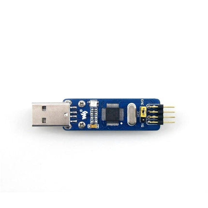 Compact ST-LINK/V2 Mini Programmer and Debugger for STM32 Microcontrollers, top view USB in-circuit debugger module for STM8/STM32