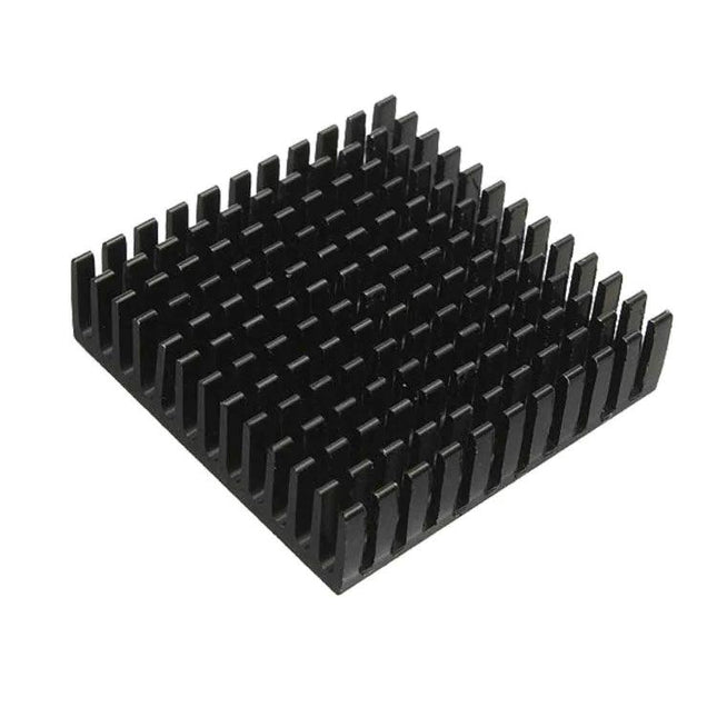 Aluminum Heat Sink for LED and Chip Cooling, 40x40x11mm black anodized aluminum cooling fins for LEDs and chips