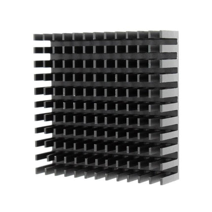 Aluminum Heat Sink for LED and Chip Cooling, 40x40x11mm - black anodized aluminum cooling fin block for LEDs and chips