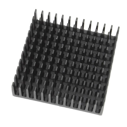 Aluminum Heat Sink for LED and Chip Cooling, 40x40x11mm black aluminum finned cooler for LEDs and chips, compact 40x40x11mm heat sink