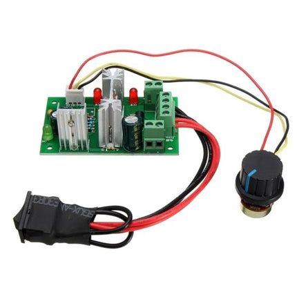 DC Motor Speed Controller with Reversible Switch for PWM Adjustment - Landa tianrui board with knob, wiring, and terminal blocks for hobby motor control