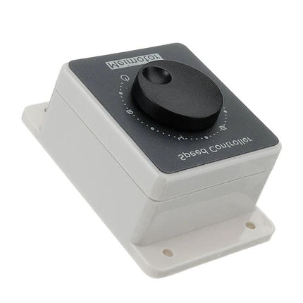 DC Motor Speed Controller with Adjustable Speed and Protective Housing – compact PWM controller with potentiometer and protective housing for fans, robotics, small machinery