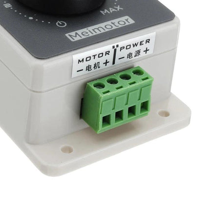 DC Motor Speed Controller with Adjustable Speed and Protective Housing, PWM potentiometer control unit for small motors