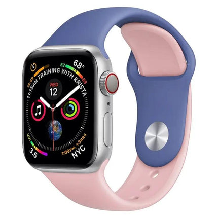 Silicone Watch Band For Apple Watch 42mm Two Tone Blue Pink